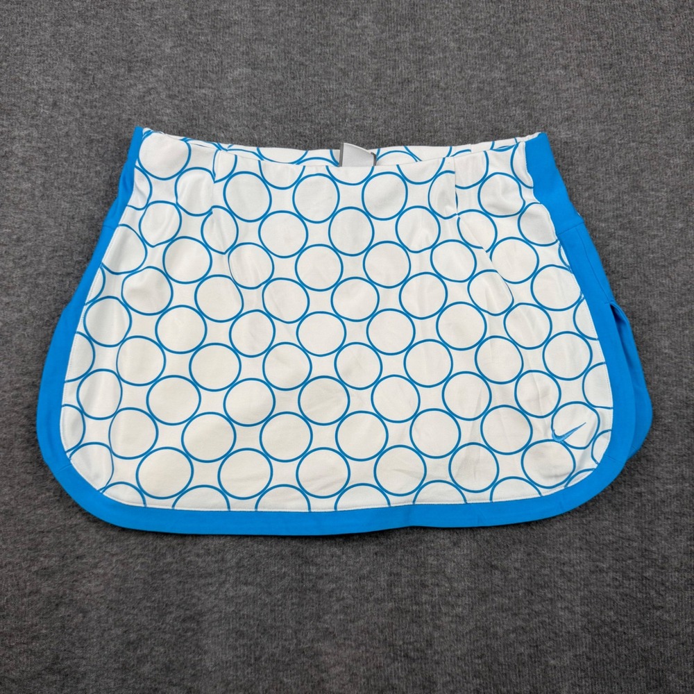Nike Tennis Skort Womens Small White Blue Circle Pattern Fit Dry 267001-104